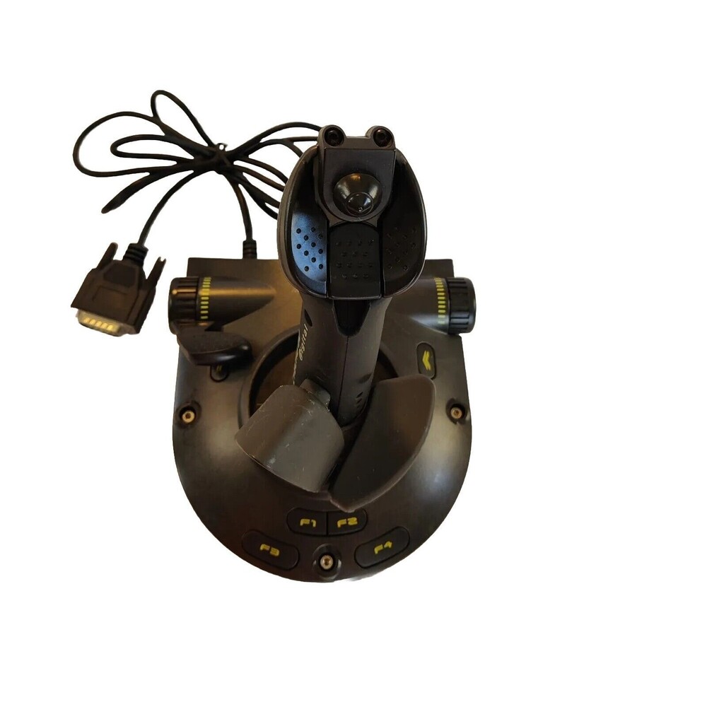 Vintage Saitek Cyborg 3D Digital Flight Simulator Joystick Model J15 Gameport - Picture 4 of 13